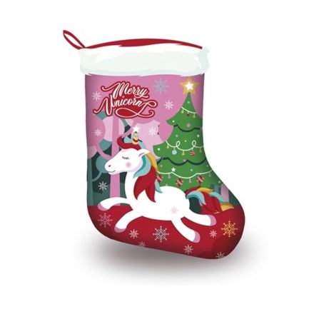 Unikornis, Karácsonyi kandalló zokni, csizma 42 cm