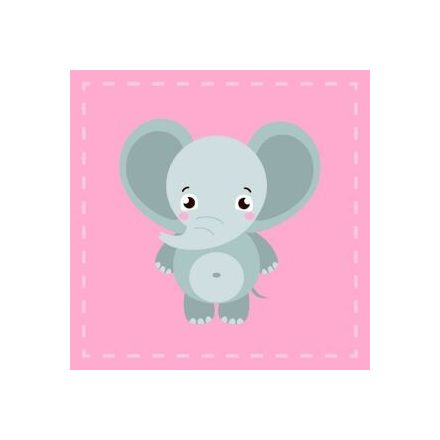 Elefánt Pink kéztörlő arctörlő, törölköző 30x30cm