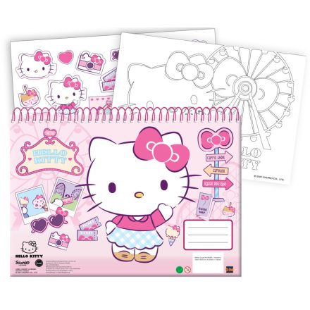 Hello Kitty Travel A/4 spirál vázlatfüzet 40 lapos matricával