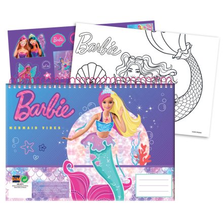 Barbie Mermaid A/4 spirál vázlatfüzet 40 lapos matricával