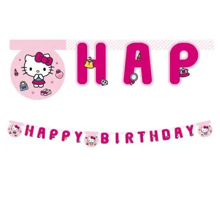 Hello Kitty Fashion Happy Birthday felirat FSC 2 m
